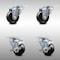 Service Caster 3.5 Inch SS Hard Rubber Wheel Swivel Top Plate Caster Set with 2 Brakes SCC SCC-SS20S3514-HRS-2-TLB-2 - alternate 1